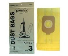 Kirby Staubsaugerbeutel Style 3 EnviroCare Ersatz Marke, geeignet für Kirby Heritage II, Legend &I II, Taschen, rund, Öffnung an der Tasche, 3 Stück im Set