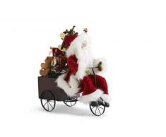 K&K Interiors 51919A Spielzeugwagen, Weihnachtsmann auf Dreirad, 45,7 cm, Rot