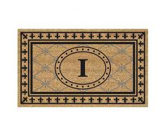 Nedia Home Super Scraper Bungalow Vinyl Kokosfaser Fußmatte, Monogramm I, 50,8 x 91,4 cm