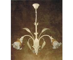 H-3506/3/C Designer Lampe aus Metall mit Dekor Decapé mit 3 transparenten Lampenschirmen