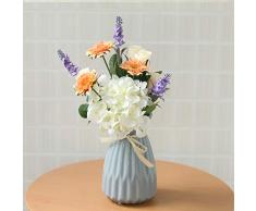 Devalook Künstliche Kunstpflanzen, Blumenstrauß inklusive Dekoration für Tisch Zuhause Büro Hochzeit Pattern-5 weiß