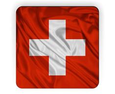 Rikki Knight Flagge Schweiz Design Quadratisch Kühlschrank Magnet