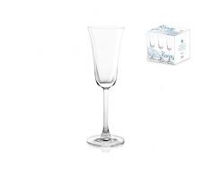 H&H 1185116 Set aus 6 Kandyglas Transparent Flute Cl15 Weingläser Arredo