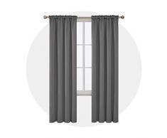 Deconovo Verdunkelungsvorhänge mit Stangen, wärmeisoliert, für Esszimmer, 106,7 x 91,4 cm, Hellgrau