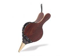 Relaxdays Blasebalg, Goldfarbene Ziernägel, Aufhängeschlaufe, Kunststoffbalg, Kamin & Grill, MDF, Eisen, Schwarz/Braun