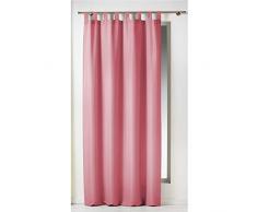 Douceur d Intérieur Vorhang hat Schlaufen, Einfarbig, Polyester, Koralle, 260 x 140 cm