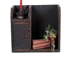 Home Collection by Raghu Holzregal mit Schranktür, 50,8 x 20,3 x 30,5 cm, Schwarz