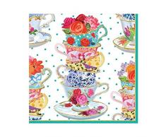 Caspari Servietten, Motiv Teetassen, Mehrfarbig