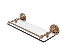 Allied Messing qn-1/16-gal-bbr Que, Neue 40,6 cm gehärtetem Glas Regal mit Galerie-Schiene, Bronze gebürstet