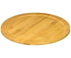 KitchInspirations Lazy Susan Drehteller aus Bambus mit Rand, 25,4 cm Durchmesser