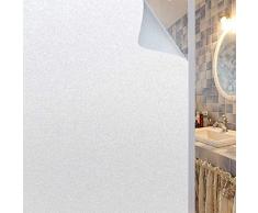 CARESHOME Sichtschutzfolie, statische Haftung, mattiert, Klasse Folie, kein Kleber, Anti-UV-Fenster-Aufkleber für Badezimmer, Büro, Meeting, Wohnzimmer 17.7 x 78.7INCHES Pure Frosted