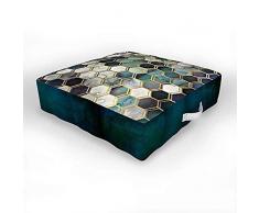 Society6 Monika Strigel Rugged Marble Blue Green Indoor / Outdoor Bodenkissen
