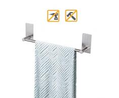 Single Handtuch Bar für Badezimmer Oder Küche, Selbstklebend Ohne Bohren, Edelstahl gebürstet 12 Edelstahl