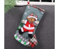 Guguu an Custom Picture Personalisierte Weihnachtsstrümpfe zum Aufhängen, lustige personalisierte Weihnachtsstrümpfe mit 4 Mustern 32 * 19 cm bär