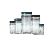 Qorpak GLC-01555 graduierte mittelgroße runde Flasche mit 58–400 weißem Polypropylen, stabiler Verschluss aus Polyethylen-Schaum, 227 ml, transparent (96 Stück)