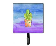 Caroline s Treasures Kaktus blau und violett Watercolor Wandhaken, Multicolor, S