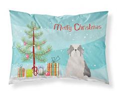 Carolines Treasures Odis Odessa Domestic Ideal Hund Weihnachtsbaum Stoff Standard-Kissenbezüge Mehrfarbig