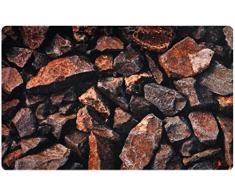 Designer-Fußmatte für Flur, Bad, Innen- und Außen-Bereich | Rutschfester und waschbarer Fuß-Abtreter | Praktischer Fußabstreifer und Schmutzfang-Matte | Steinpflaster Braun Grau 75 x 120 cm | DECO-MAT