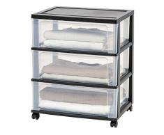 IRIS Kommode mit 4 Schubladen 3 Schubladen schwarz/transparent