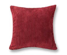 Jeanerlor Home Dekoration Super Soft Plüsch Cord mit vertikalen Streifen Euro Überwurf Kissen Sham Kissenbezug für Sofa/Bett/Couch/Auto, und so auf Modern 26"x26" Burgunderrot