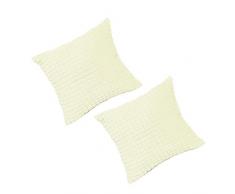 PICCOCASA Flauschiger Überwurf-Kissenbezug aus weichem Kunstfell, Plüsch, luxuriös dekorativ für Sofa, Couch Bett, Auto, hellgelb, 2 Packs/18 x 18