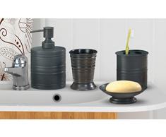 nu steel NuSteel Includes Dish, Toothbrush Holder, Tumbler, soap Pump Bogart 4pc Set Bath Collection-Oil Rubbed Bronze