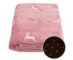 SOCHOW Tagesdecke für Kinder, leuchtet im Dunkeln 50×60 rot