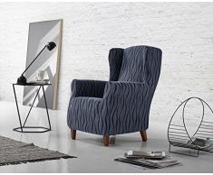 Zebra Textil Sofa, Blau, Ohrensessel 1 Sitzer