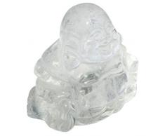 mookaitedecor Happy Buddha Kristall Figur Geschnitzt Statue Pocket Stone Home Dekoration 3,8 cm Rock Quartz