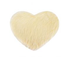 Erinaco Plüsch Herz Form Überwurf Kissenbezug Kissenbezüge Dekorative Kissenbezug für Schlafzimmer Sofa Auto 15,7 x 19,7 Zoll 40 x 50 cm One Size hellgelb