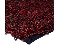 Monbeautapis Pflaume 690010 Funny Shaggy Teppich Polyester 90 x 60 cm, Polyester, rot, 90x60x10 cm