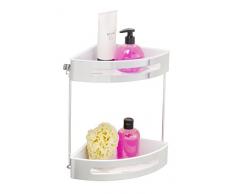 WENKO 22782100 Eckregal 2 Etagen Premium Plus, Eckablage, Eckwandablage, Edelstahl rostfrei, 28.5 x 31 x 21 cm, Glänzend