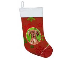 Carolines Treasures Vizsla Weihnachtsstrümpfe, Schneeflocken, Mehrfarbig