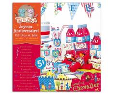 Unbekannt Toga PAK03A Tischdeko Ritter aus Papier, 25,5 x 25,5 x 4 cm, Blau/Grün