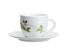 Avet Spain-Set Teetassen mit Untertasse, Steingut, 6 Stück, 8.8 x 8.8 x 7.5 cm, weiß