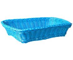 Garcia de Pou Rechteckiger Weidenkorb Imitation 30X22X7 cm Türkisblau Pp - 12 Un.