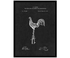 SpotColorArt 1876 Wetterfahne, Blitzstangen, 56 x 74 cm, Schwarz