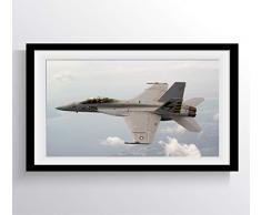 F/A-18F Poster Super Hornet Strike War Jet Fighter Bomber Flugzeug – Fotografie Art 43 x 58 cm Premium Kunstdruck mit Archivtinte in glänzendem Papier Limitierte Auflage. CA07