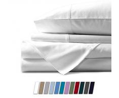 NVT Leinen tollen Wert 400 Fadenzahl 100% Baumwolle 4-pcs Bettwäsche Alle Größe Tabelle-Set passend für bis zu 33–38,1 cm Tief Tasche, langstapelige Ägyptische Baumwolle Best Blatt für Bett Ultra Weich (massiv, Farbe)