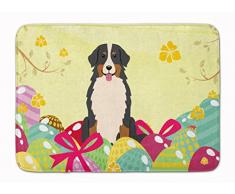 Carolines Treasures Fußmatte, Ostereier, Berner Sennenhund, maschinenwaschbar, Memory-Schaumstoff, Mehrfarbig