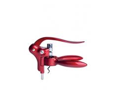 Excelsa Enoteque Korkenzieher mit Hebel Metallic, Kunststoff, Rot Metallic, 18.5 x 13.5 x 4 cm