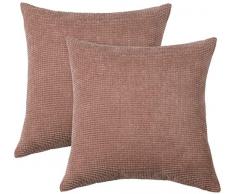 PHF Corduroy Corn 2 Stück Kissenbezüge Couch Sofa Bett bequemer superweicher bequemer Nackenrolle Gestreift Beidseitig 18 x 18 Coffee