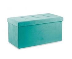 Galileo Casa 2194633 Klappbank mit Aufbewahrungsbox, Samt, Tiffany 7, Grün, Maße: L 76 x B 37,5 x H 38 cm