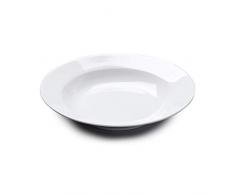 WM Bartleet & Sons 1750 T384 Traditionelle Porzellan Einzelne Suppe, Müsli, Reis, Nudel, Salatschüssel mit Rand, 22 cm, weiß
