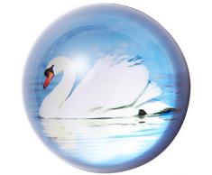 HANUR Kristallschwan Briefbeschwerer Glaskugel, Halbkugel Presse, Kreative Dekoration, Geschenk Dekoration