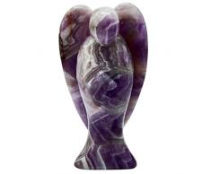 mookaitedecor Kristall Pocket Schutzengel Figur Geschnitzt Edelstein Heilung Statue 7,6 cm Amethyst