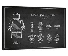 iCanvasART Lego Dark Patent Blueprint Leinwand-Druck, 26 x 18