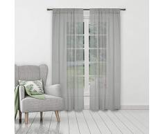 Home Maison Desideria Küchengardine, 134,3 x 38,1 cm, mit Ebenen, 66 x 91,4 cm, Grau Art Deco 40 W x 84 L grau