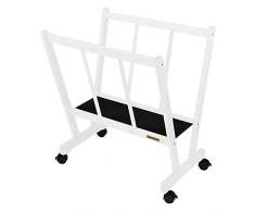 Creative Mark Firenze Holzregal mit Rollen - ideal für die Präsentation von Leinwand, Kunst, Drucke, Panels, Poster, Kunstgalerie, Aufbewahrungsregal Large weiß