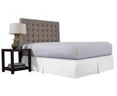 Global Linens Todays Deal Bettrock aus Mikrofaser, modern, gerüscht, für Doppelbett, 99 x 190 cm, 38 cm, Weiß